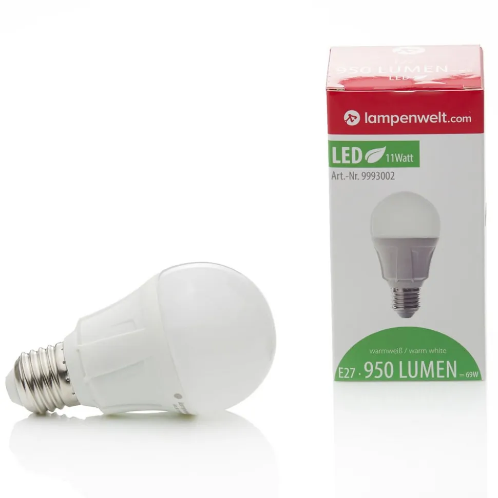 Lindby LED-pære, E27, 11 W, opal, 3.000 K, 1.055 lm