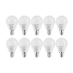Lindby LED-pære E14 G45 4,5W 3.000K opal sæt med 10 stk