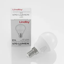 Lindby LED-pære E14 G45 4,5W 3.000K opal sæt med 10 stk