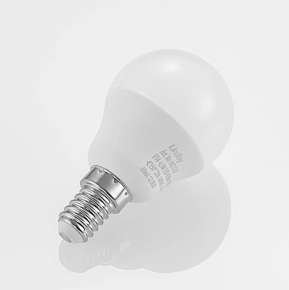 Lindby LED-pære E14 G45 4,5W 3.000K opal sæt med 2 stk