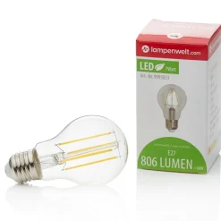 Lindby LED-pære, glødetråd, E27, 7W, klar, 2.700K