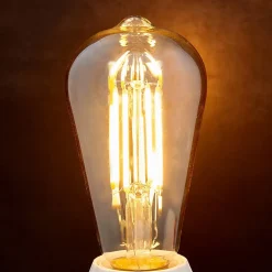 Lindby LED-pære, Rustika, E27, 6W, ravfarvet, 1.800 K