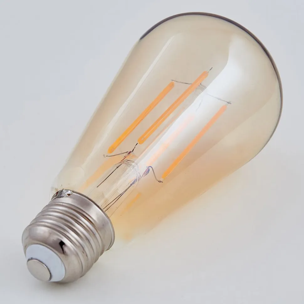 Lindby LED-pære, Rustika, E27, 6W, ravfarvet, 1.800 K