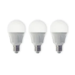 Lindby LED-pære, sæt med 3, E27, 8,5 W, mat, 3.000 K