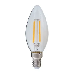 Lindby LED-pære, stearinlys, E14, 4W, klar, 2700K