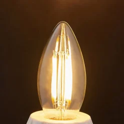 Lindby LED-pære, stearinlys, E14, 4W, klar, 2700K