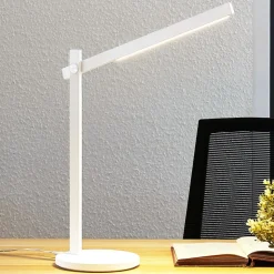Lindby LED-skrivebordslampe Loretta, højde 43 cm, hvid, CCT