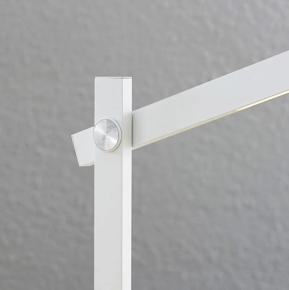 Lindby LED-skrivebordslampe Loretta, højde 43 cm, hvid, CCT