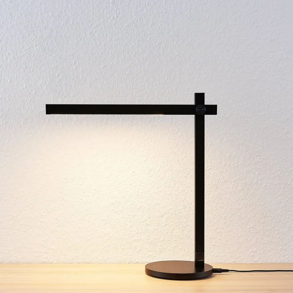 Lindby LED-skrivebordslampe Loretta, 43 cm, sort, CCT