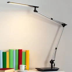 Lindby LED-skrivebordslampe Felipe, sort, klemmefod