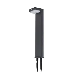 Lindby LED-sokkellampe Eleazar, sort, aluminium, sensor