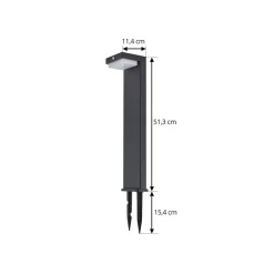 Lindby LED-sokkellampe Eleazar, sort, aluminium, sensor
