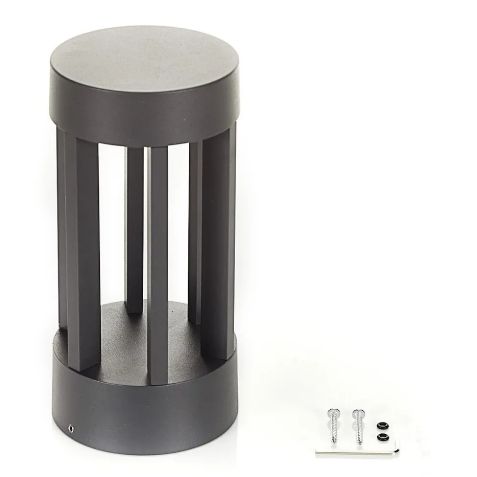 Lindby LED-sokkellampe Jordis, 22 cm, antracit, aluminium