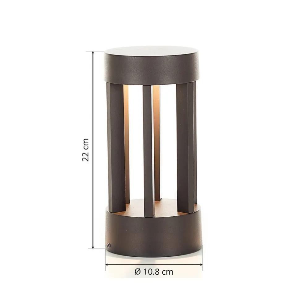 Lindby LED-sokkellampe Jordis, 22 cm, antracit, aluminium