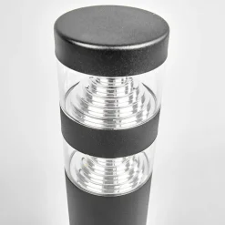 Lindby LED-sokkellampe Lanea, 40 cm, sort, stål, IP44
