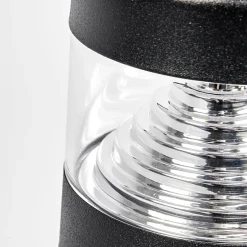 Lindby LED-sokkellampe Lanea, 40 cm, sort, stål, IP44