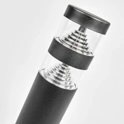 Lindby LED-sokkellampe Lanea, 40 cm, sort, stål, IP44