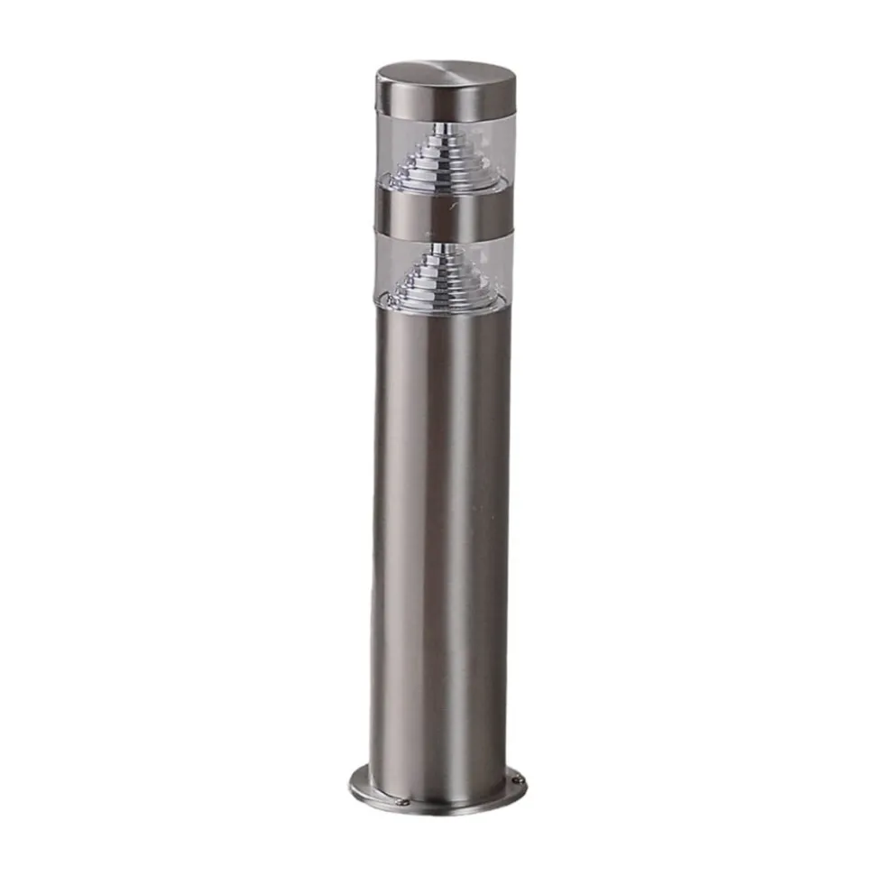Lindby LED-sokkellampe Lanea, 40 cm, grå, stål, IP44