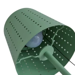 Lindby LED-solcellebordlampe Hilario, grøn, jern, genopladeligt batteri