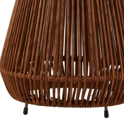 Lindby LED-solcellelampe Amaria, rattan, mørk, Ø 27 cm