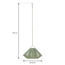 Lindby LED-solcellelampe Austas, grøn, Ø 50 cm, USB, IP54