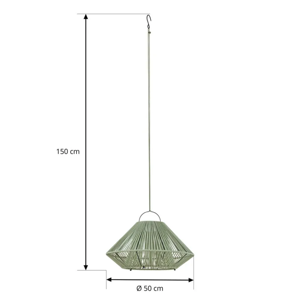 Lindby LED-solcellelampe Austas, grøn, Ø 50 cm, USB, IP54