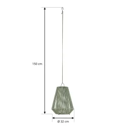 Lindby LED-solcellelampe Austas, grøn, Ø 32 cm, USB, IP54