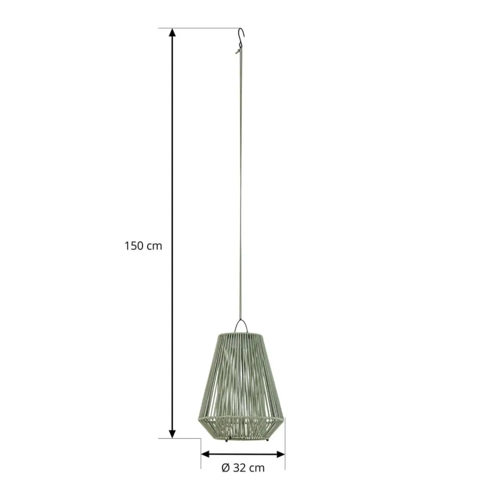 Lindby LED-solcellelampe Austas, grøn, Ø 32 cm, USB, IP54