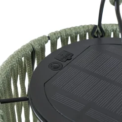 Lindby LED-solcellelampe Austas, grøn, Ø 32 cm, USB, IP54