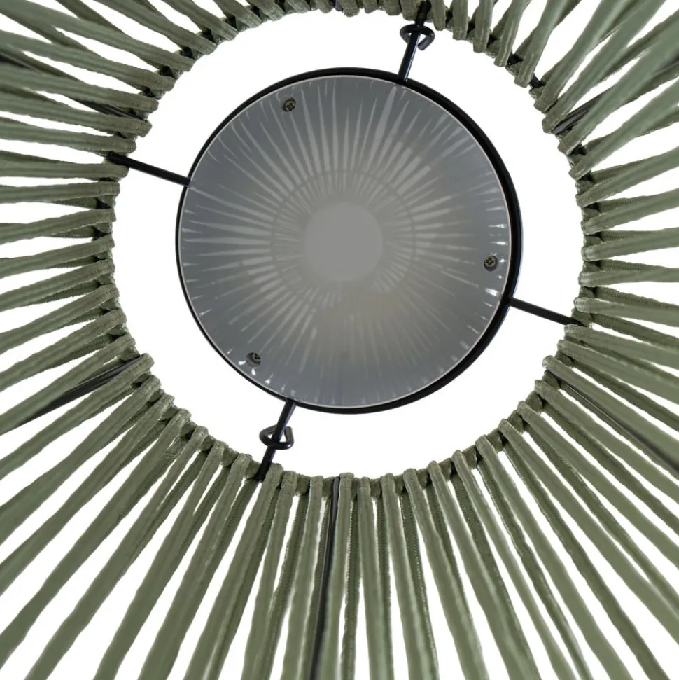 Lindby LED-solcellelampe Austas, grøn, Ø 32 cm, USB, IP54