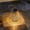 Lindby LED-solcellelampe Amaria, bambus, Ø 18 cm