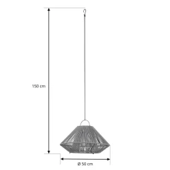 Lindby LED-solcellelampe Austas, grå, Ø 50 cm, USB, IP54