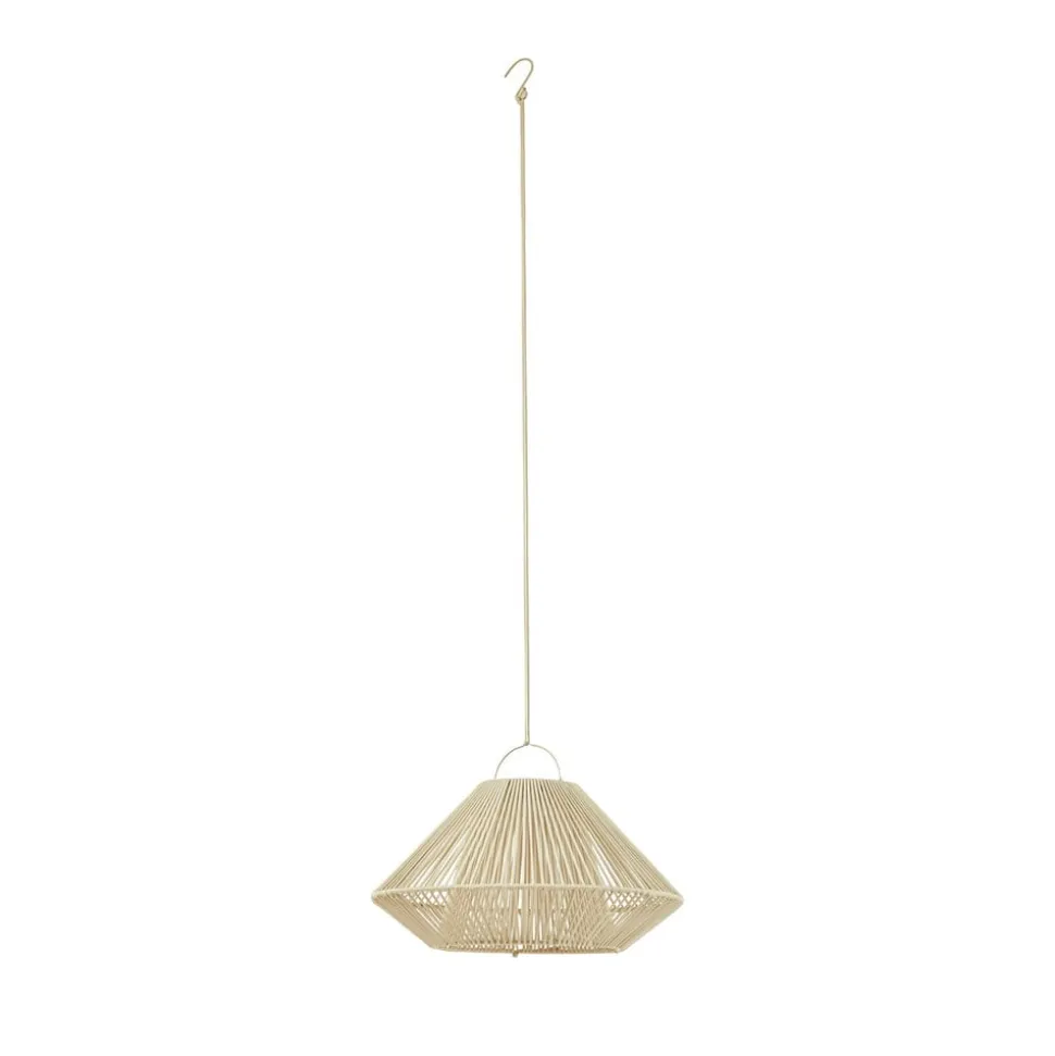 Lindby LED-solcellelampe Austas, beige, Ø 50 cm, USB, IP54