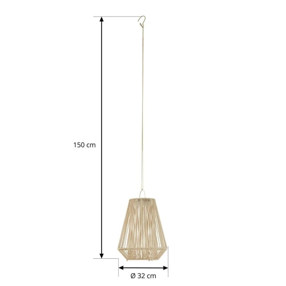 Lindby LED-solcellelampe Austas, beige, Ø 32 cm, USB, IP54