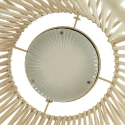 Lindby LED-solcellelampe Austas, beige, Ø 32 cm, USB, IP54