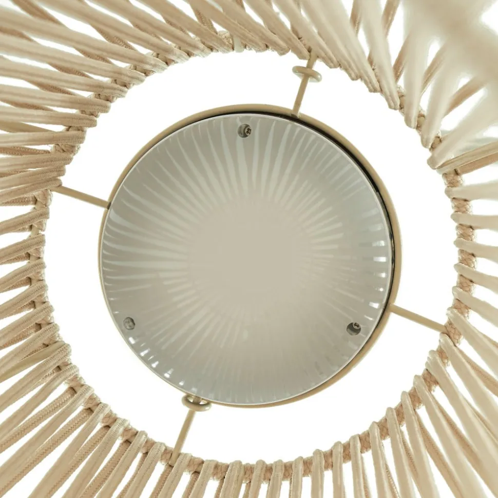 Lindby LED-solcellelampe Austas, beige, Ø 32 cm, USB, IP54