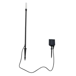Lindby LED-solcellelampe Balian, sort, aluminium, 3.000 K