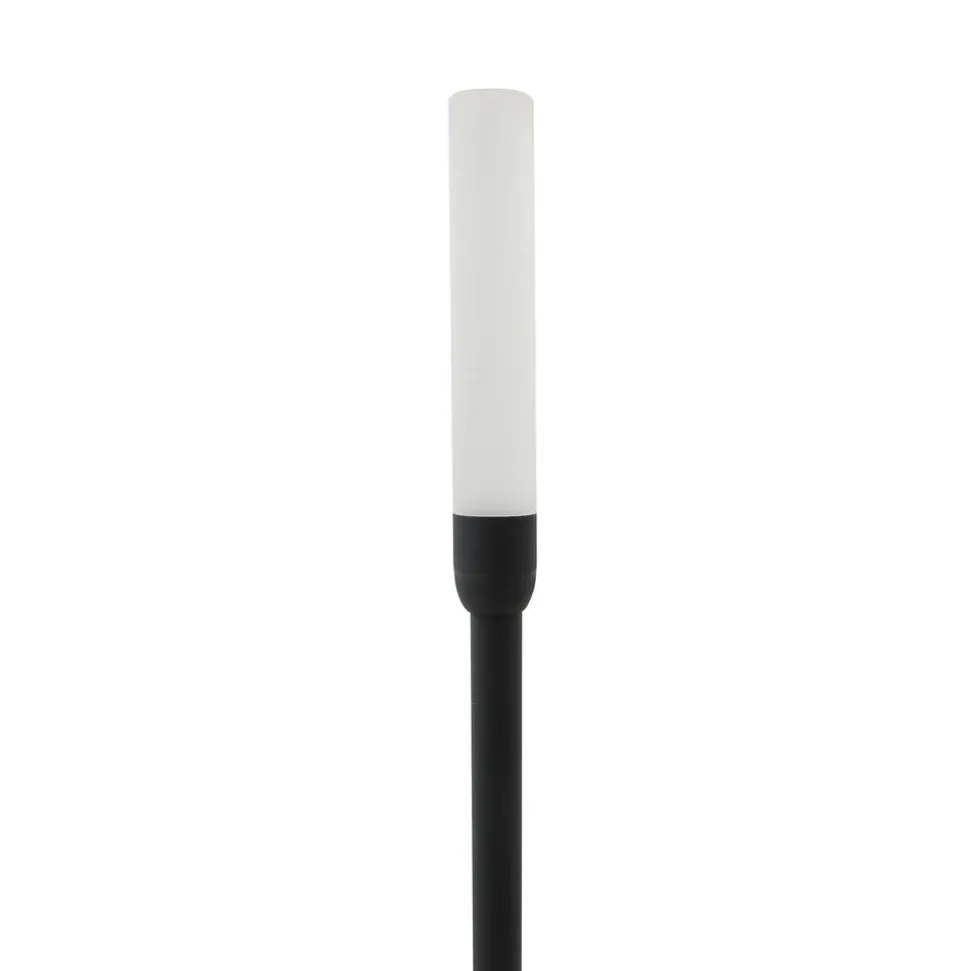 Lindby LED-solcellelampe Balian, sæt med 3, sort, aluminium, 3000K