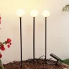 Lindby LED-solcellelampe Brindley, sæt med 3, sort, glas