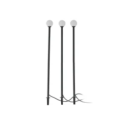 Lindby LED-solcellelampe Brindley, sæt med 3, sort, glas