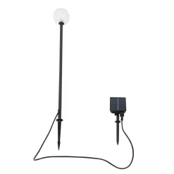 Lindby LED-solcellelampe Brindley, sort, glas, IP65