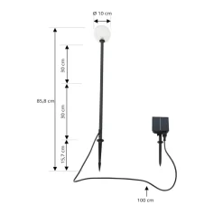 Lindby LED-solcellelampe Brindley, sort, glas, IP65