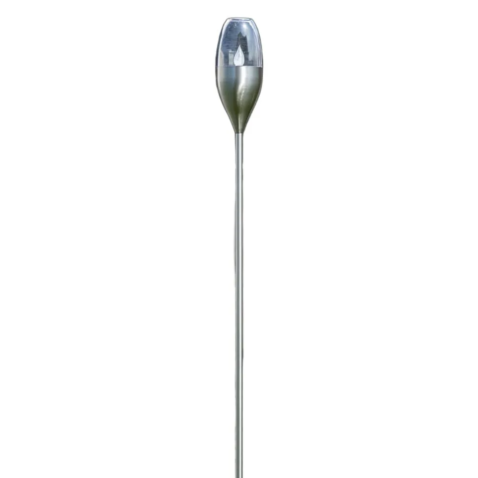 Lindby LED-solcellelampe Jari, højde 122 cm, stål, klar