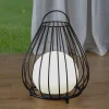 Lindby LED-solcellelampe Kelda, sort, metal, 38 cm, dæmpbar.