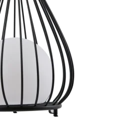 Lindby LED-solcellelampe Kelda, sort, metal, 38 cm, dæmpbar.