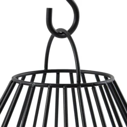 Lindby LED-solcellelampe Kelda, sort, metal, 38 cm, dæmpbar.