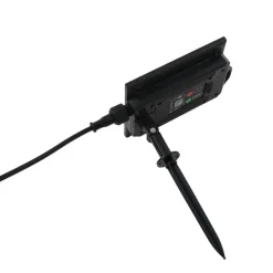 Lindby LED-solcellelampe Lyris, sæt med 3, sort, aluminium, 3.000K