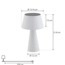 Lindby LED-solcellelampe Lirinor, hvid, plast, Ø 13 cm