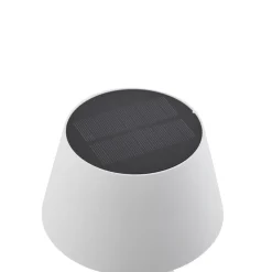 Lindby LED-solcellelampe Lirinor, hvid, plast, Ø 13 cm