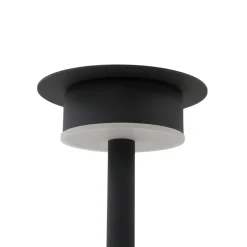 Lindby LED-solcellelampe Lyris, sort, aluminium, 3.000 K